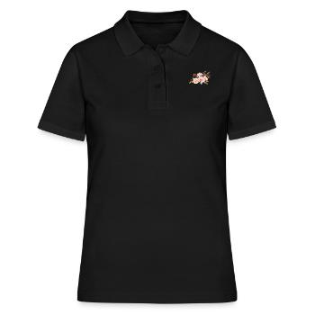 Blühendes Haar - Frauen Polo Shirt - Schwarz - Vorne - Ailine (174cm)