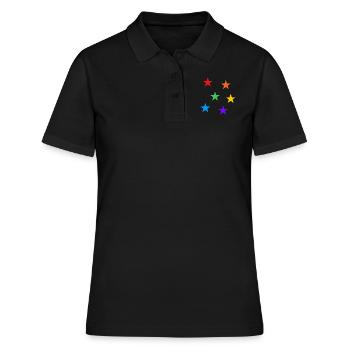 Stars Rainbow LGBTQ subtle gay pride - Women's Polo Shirt - black - Front - Ailine (174cm)