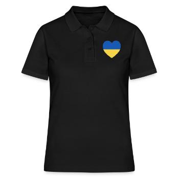 Ukraine Cœur Soutenir La guerre de paix Kiev Lviv Poutine - Polo Femme - noir - Devant - Ailine (174cm)