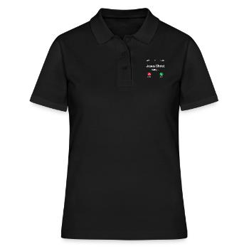 Jesus ruft - Akzeptiert Jesus in eurem Leben - Frauen Polo Shirt - Schwarz - Vorne - Ailine (174cm)