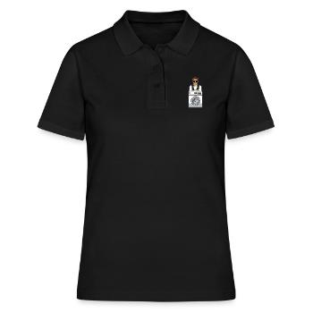 Gehirnwäsche-Waschmaschinen-Propaganda Falsche Nachrichten - Frauen Polo Shirt - Schwarz - Vorne - Ailine (174cm)
