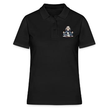 Inhale, Exhale - Pug, Yoga, Exercise, Dog Sports - Women's Polo Shirt - black - Front - Ailine (174cm)