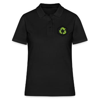 Recycling - Frauen Polo Shirt - Schwarz - Vorne - Ailine (174cm)