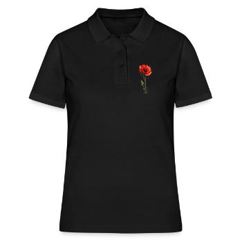 Coquelicot Remember | Jour du Souvenir Hommage - Polo Femme - noir - Devant - Ailine (174cm)