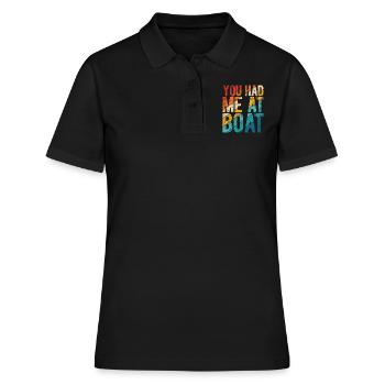 Segelboot Kapitän Spruch Zum Segeln - Frauen Polo Shirt - Schwarz - Vorne - Ailine (174cm)