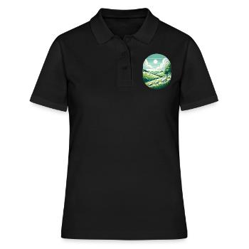 Yorkshire Countryside Scenic Design - Women's Polo Shirt - black - Front - Ailine (174cm)