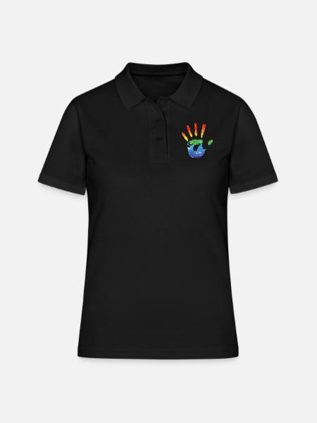 Regenbogen - Frauen Polo Shirt - Schwarz