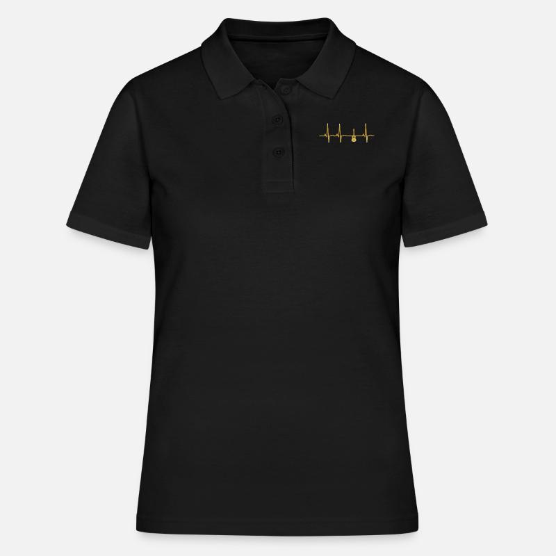evolution ekg heartbeat GUITAR GUITAR - Women's Polo Shirt - black