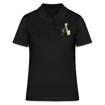 Brief an Green Jungle Animals - Frauen Polo Shirt - Schwarz - Vorne - Ailine (174cm)
