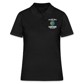 Aus dem Weg Ich muss nach Santiago - Pilgern - Frauen Polo Shirt - Schwarz - Vorne - Ailine (174cm)