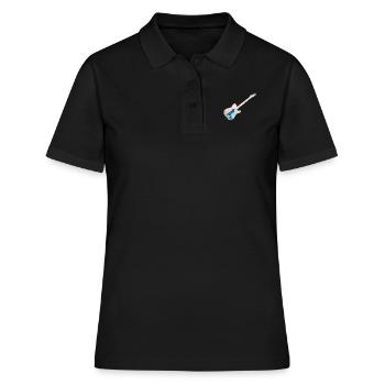 E-Gitarre - Frauen Polo Shirt - Schwarz - Vorne - Ailine (174cm)