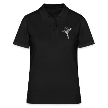 Élégant avion Jet Flyer - Polo Femme - noir - Devant - Ailine (174cm)
