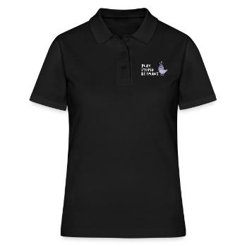 Smart Pigeon Lustiges Design für Taubenliebhaber - Frauen Polo Shirt - Schwarz - Vorne - Ailine (174cm)