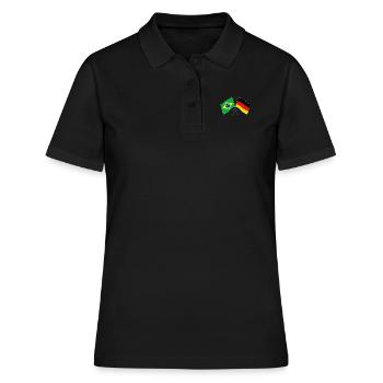 Brésil Allemagne Drapeau croisé - Polo Femme - noir - Devant - Ailine (174cm)