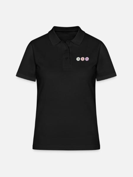 Blume pastell Blume Blumen pastell Blumen flieder - Frauen Polo Shirt - Schwarz
