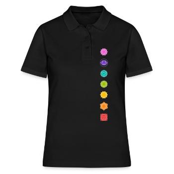 Chakra symboles 7 chakras yoga yoga Kundalini - Polo Femme - noir - Devant - Ailine (174cm)
