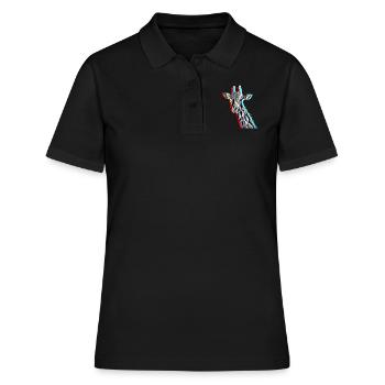 Girafe avec effet 3D - Polo Femme - noir - Devant - Ailine (174cm)