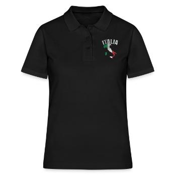 Italia Italy Flag - Italien Flagge - Women's Polo Shirt - black - Front - Ailine (174cm)