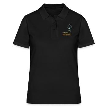 Motorrad - Frauen Polo Shirt - Schwarz - Vorne - Ailine (174cm)