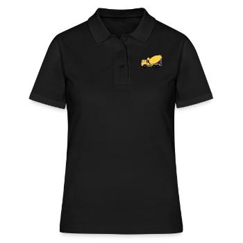 Cement mixer Concrete mixer Road construction Concrete cement - Women's Polo Shirt - black - Front - Ailine (174cm)