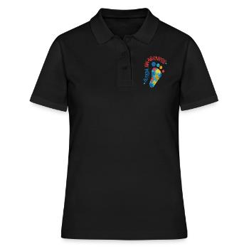 AUTISMUS BEWUSST LIEBE KIND BEGABT SPRUCH MOTIVE - Frauen Polo Shirt - Schwarz - Vorne - Ailine (174cm)