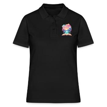 Zauberhafte Bücher Welten - Frauen Polo Shirt - Schwarz - Vorne - Ailine (174cm)