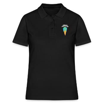 Fridays For Future - World melts as ice ball - Women's Polo Shirt - black - Front - Ailine (174cm)