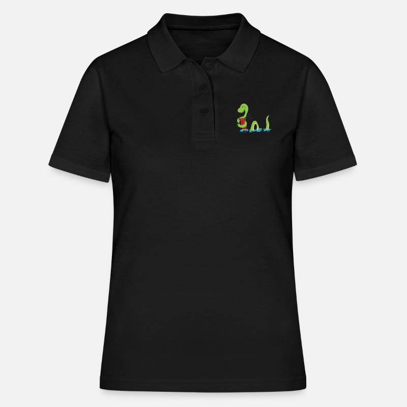 Ecosse Loch Ness Nessie cornemuse écossaise - Polo Femme - noir