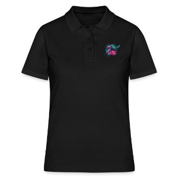 Flamingo - im Dschungel - Frauen Polo Shirt - Schwarz - Vorne - Ailine (174cm)