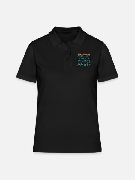 Code binaire - Polo Femme - noir