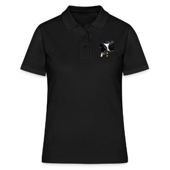 lustige Kuh Kuhkopf Geschenk Bauern Landwirte - Frauen Polo Shirt - Schwarz - Vorne - Ailine (174cm)