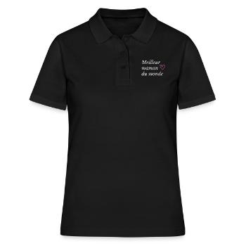 Meilleur maman du monde 2 - Polo Femme - noir - Devant - Ailine (174cm)