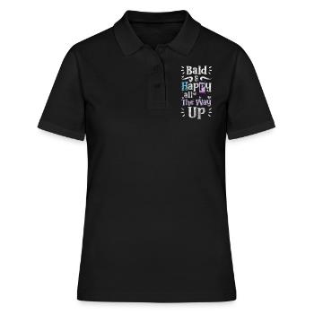 Glatze Glatzkopf Platte Männerproblem - Frauen Polo Shirt - Schwarz - Vorne - Ailine (174cm)