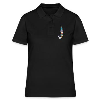 Astronaute avec glace - Polo Femme - noir - Devant - Ailine (174cm)