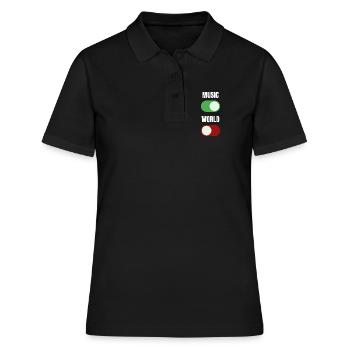 Music On World Off - Polo Femme - noir - Devant - Ailine (174cm)