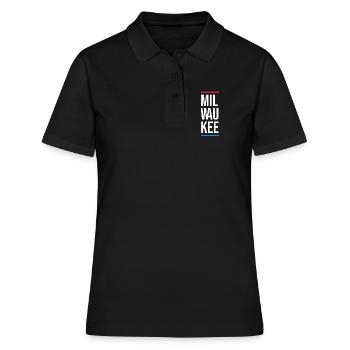 Typographie de Milwaukee Bold City - Polo Femme - noir - Devant - Ailine (174cm)