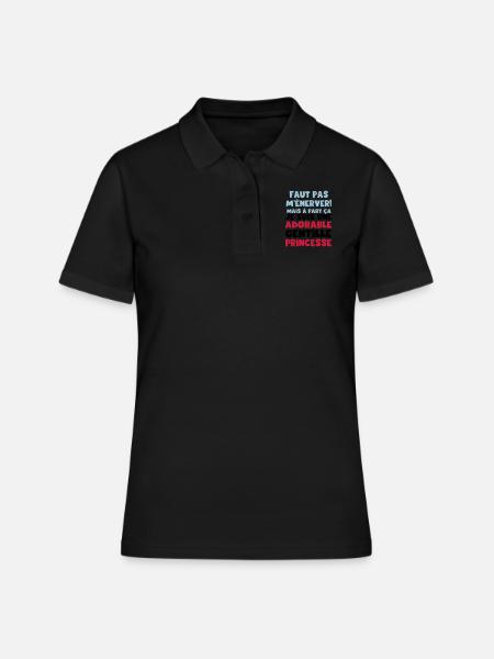 une adorable gentille princesse - Polo Femme - noir