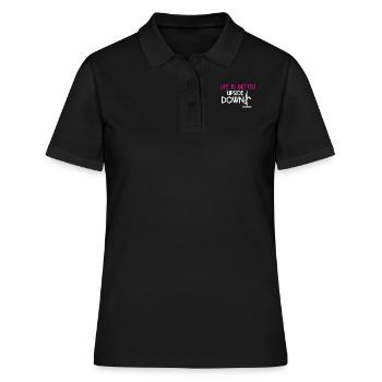 Life is better upside down Pole Fitness Geschenk - Frauen Polo Shirt - Schwarz - Vorne - Ailine (174cm)