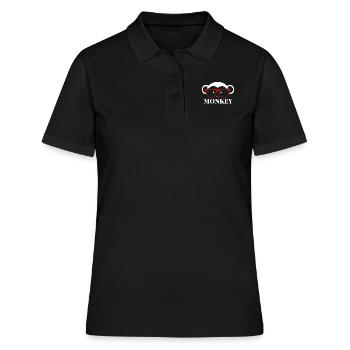 Affe mit Hipster Brille Geschenk Mensch - Frauen Polo Shirt - Schwarz - Vorne - Ailine (174cm)