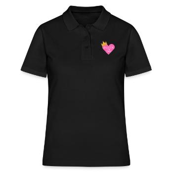 Anniversaire shirt Reine du jour - Polo Femme - noir - Devant - Ailine (174cm)