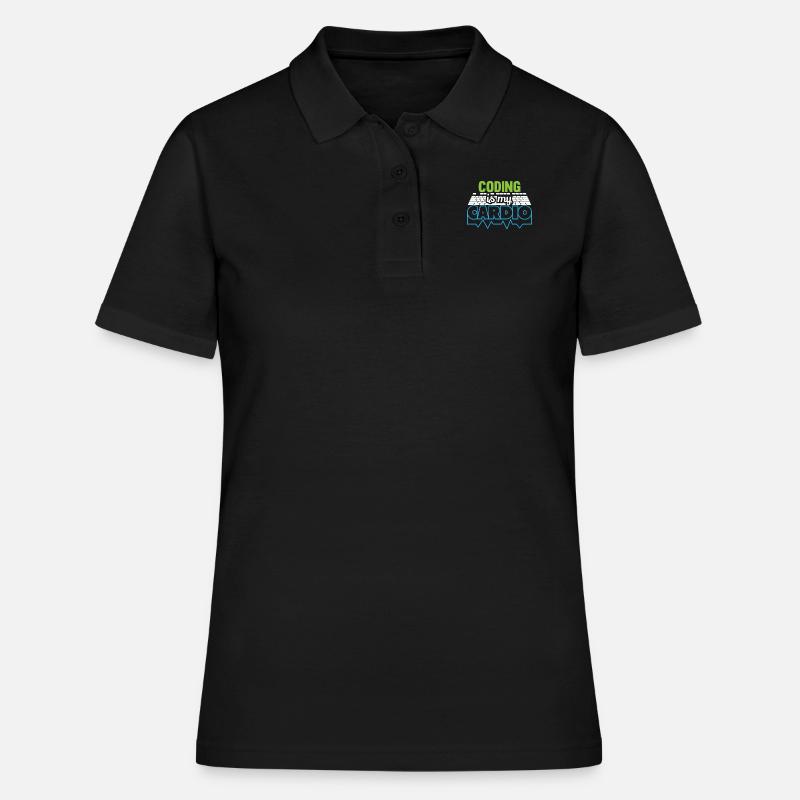 Programmierer Codierung ist mein Cardio Funny Developer - Frauen Polo Shirt - Schwarz