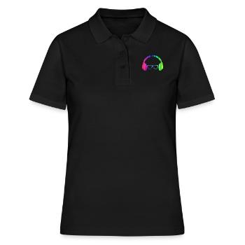 Kopfhörer und Sonnenbrille Neon T-Shirt Glowing - Frauen Polo Shirt - Schwarz - Vorne - Ailine (174cm)