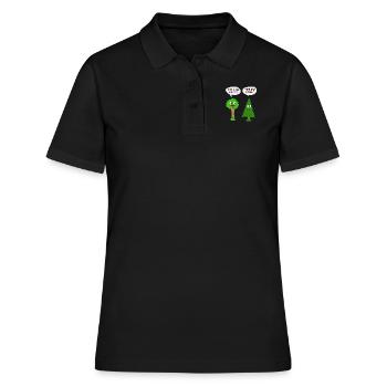 Belle conception de T-shirt d'arbre de nature êtes-vous d'accord? - Polo Femme - noir - Devant - Ailine (174cm)