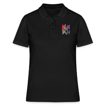 Zebra - Frauen Polo Shirt - Schwarz - Vorne - Ailine (174cm)