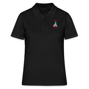 Cadeau drôle de père Noël effronté de Noël - Polo Femme - noir - Devant - Ailine (174cm)