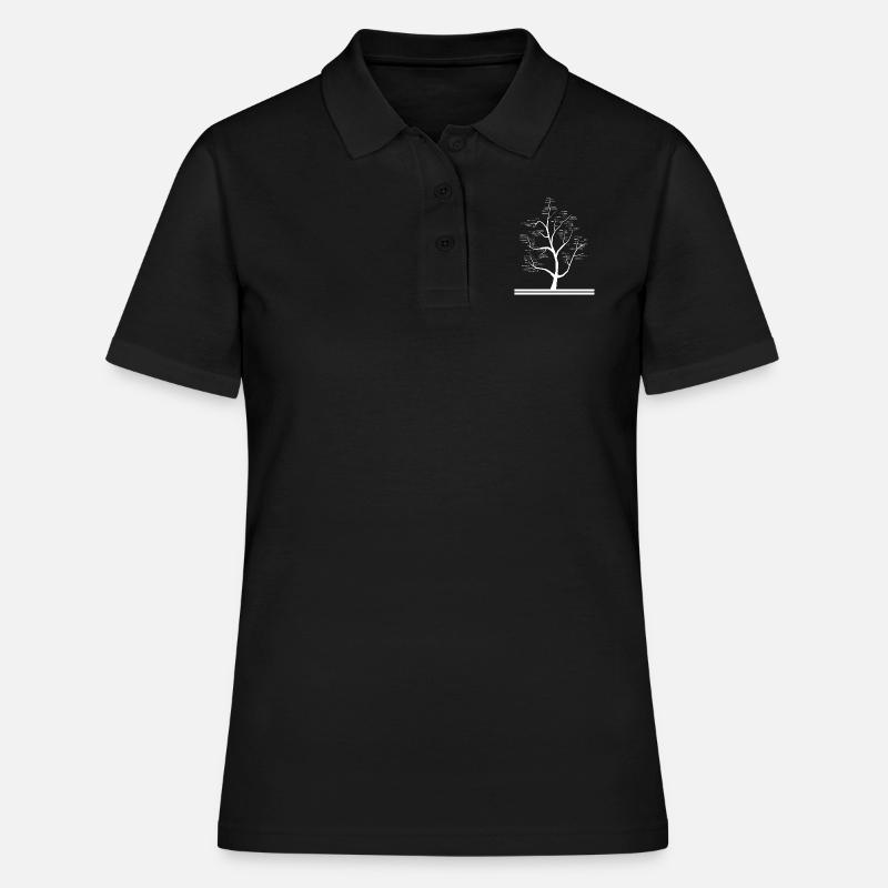 Computer Science Teacher Binary Code Tree Structure Gift - Women's Polo Shirt - black