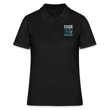 Chemise informatique de nerf d'ordinateur de code machine - Polo Femme - noir - Devant - Ailine (174cm)
