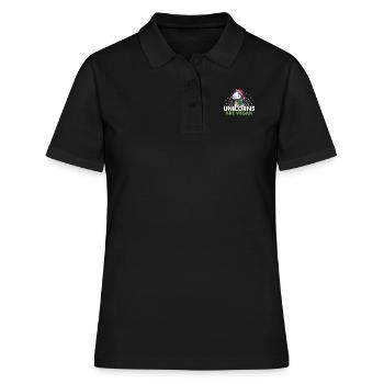 Unicorns are Vegan Einhörner sind Veganer Geschenk - Frauen Polo Shirt - Schwarz - Vorne - Ailine (174cm)