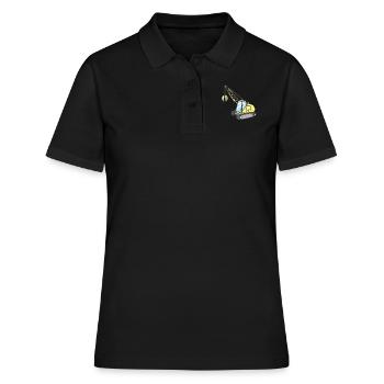 Kran mit Greifzange - Frauen Polo Shirt - Schwarz - Vorne - Ailine (174cm)