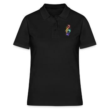 Notenschlüssel Musik Gitarre Musikerin Klavier - Frauen Polo Shirt - Schwarz - Vorne - Ailine (174cm)